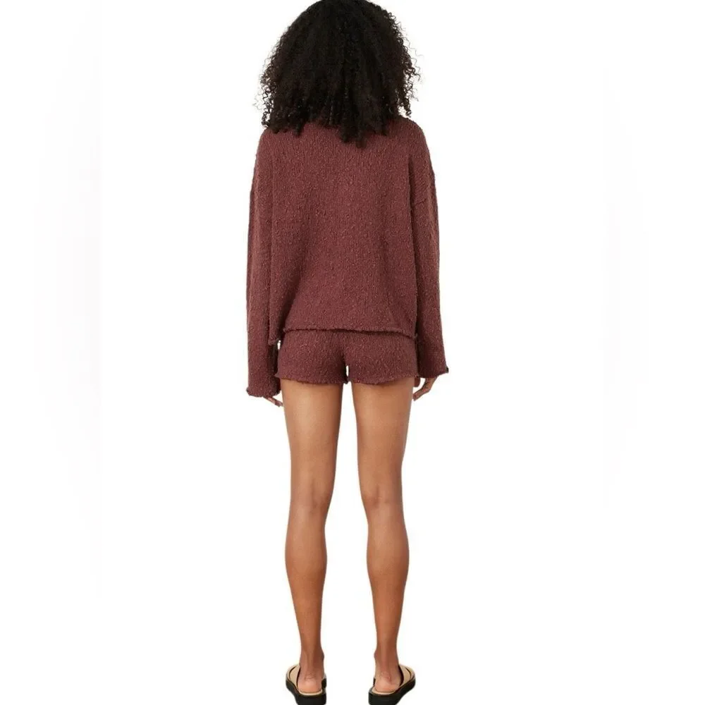 Zulu & Zephyr Plum Boucle Knit Short Size 0-2 (NWT)